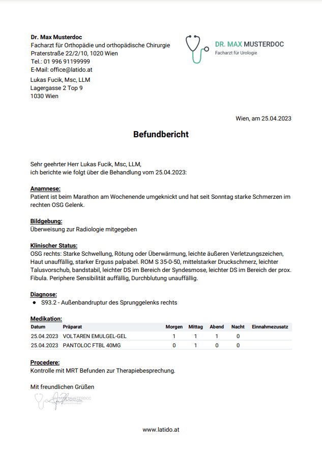 Befundberichte und Arztbriefe LATIDO